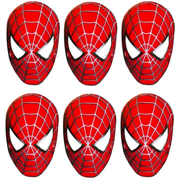 Spiderman Temalı Kağıt Maske - 6 Adet