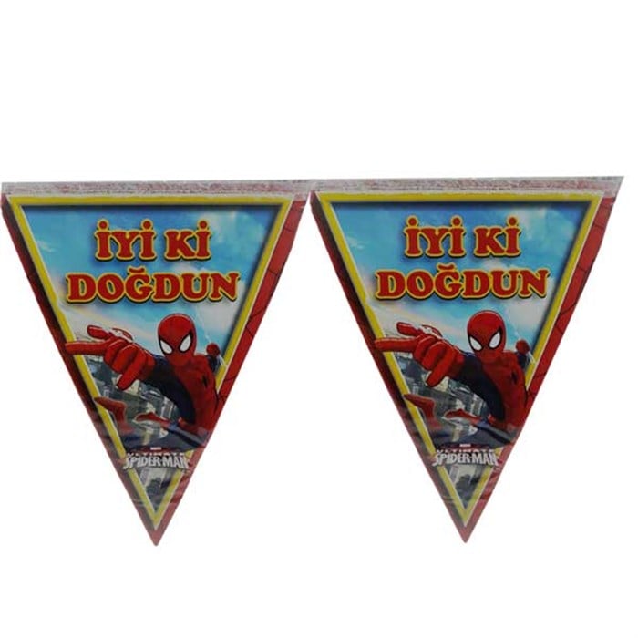 Spiderman Üçgen Flama Bayrak Seti