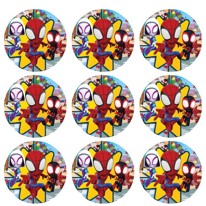 Spidey Temalı Yuvarlak Sticker 10 Adet