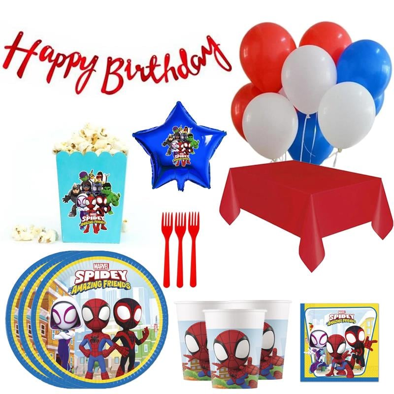 Spidey ve İnanılmaz Arkadaşları Konseptli Doğum Günü Seti 24 Kişilik