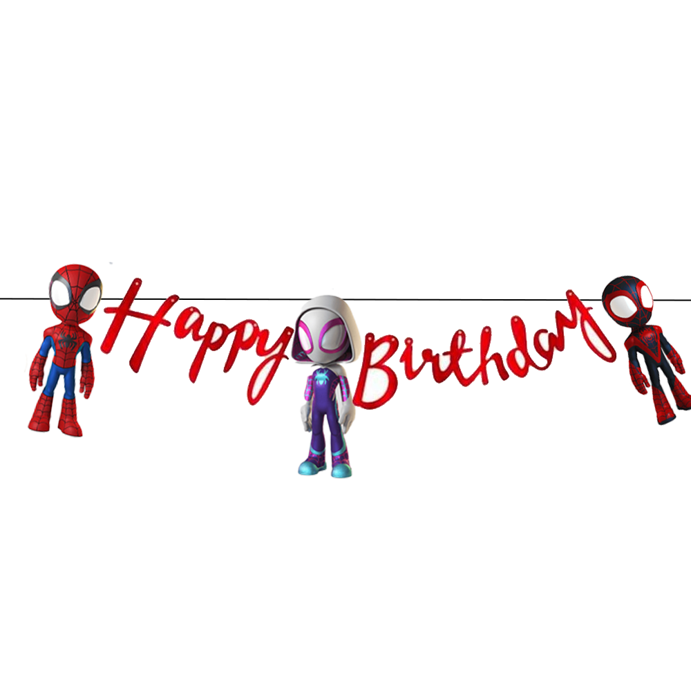 Spidey Ve İnanılmaz Arkadaşları Temalı Happy Birthday Kaligrafi