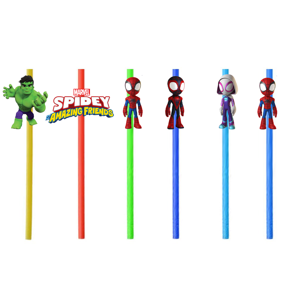 Spidey Ve İnanılmaz Arkadaşları Temalı Plastik Pipet
