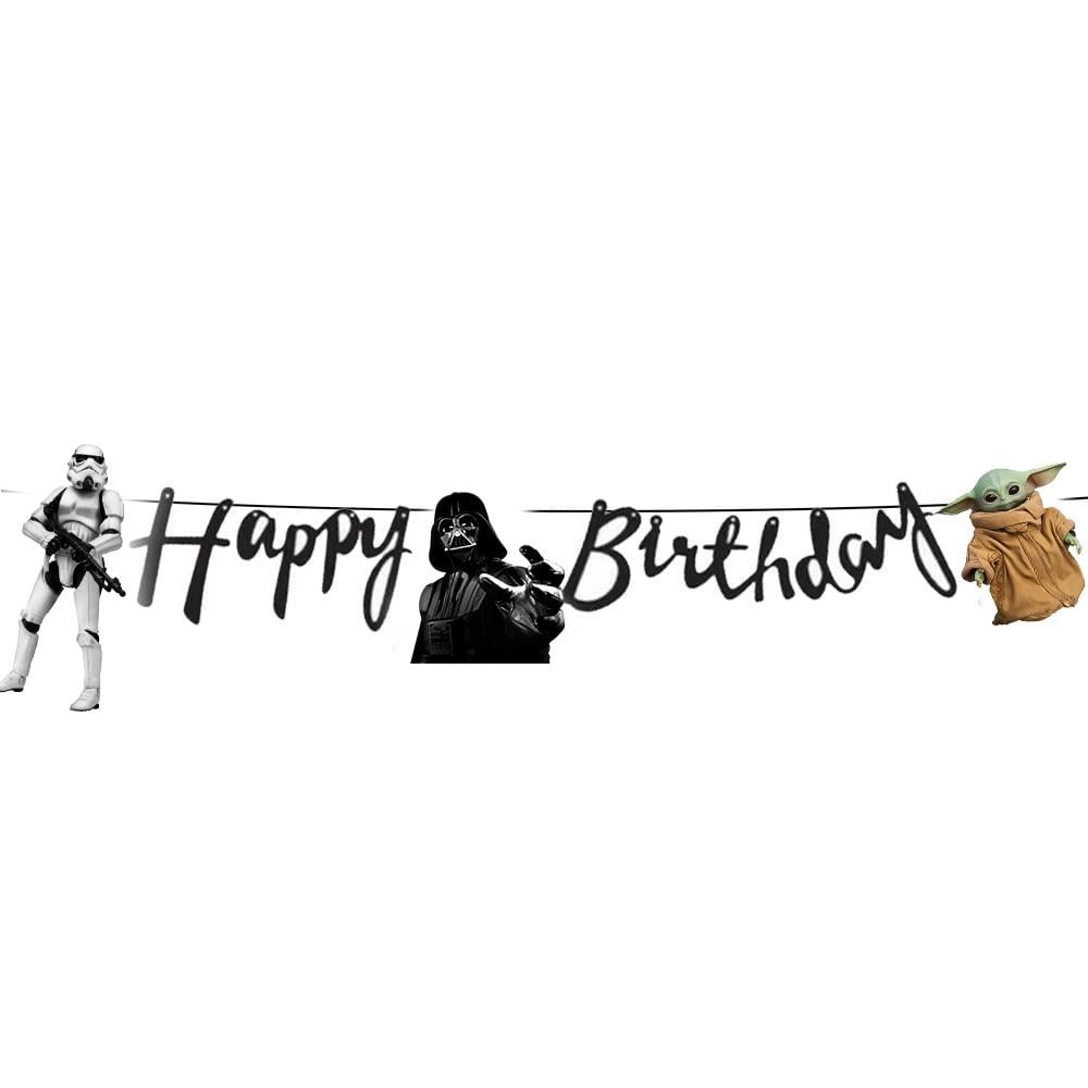 Star Wars Temalı Happy Birthday Kaligrafi Banner