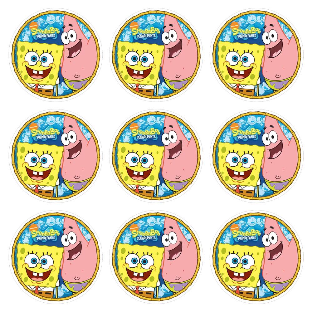 Sünger Bob Temalı Etiket 10 Adet - 5 cm