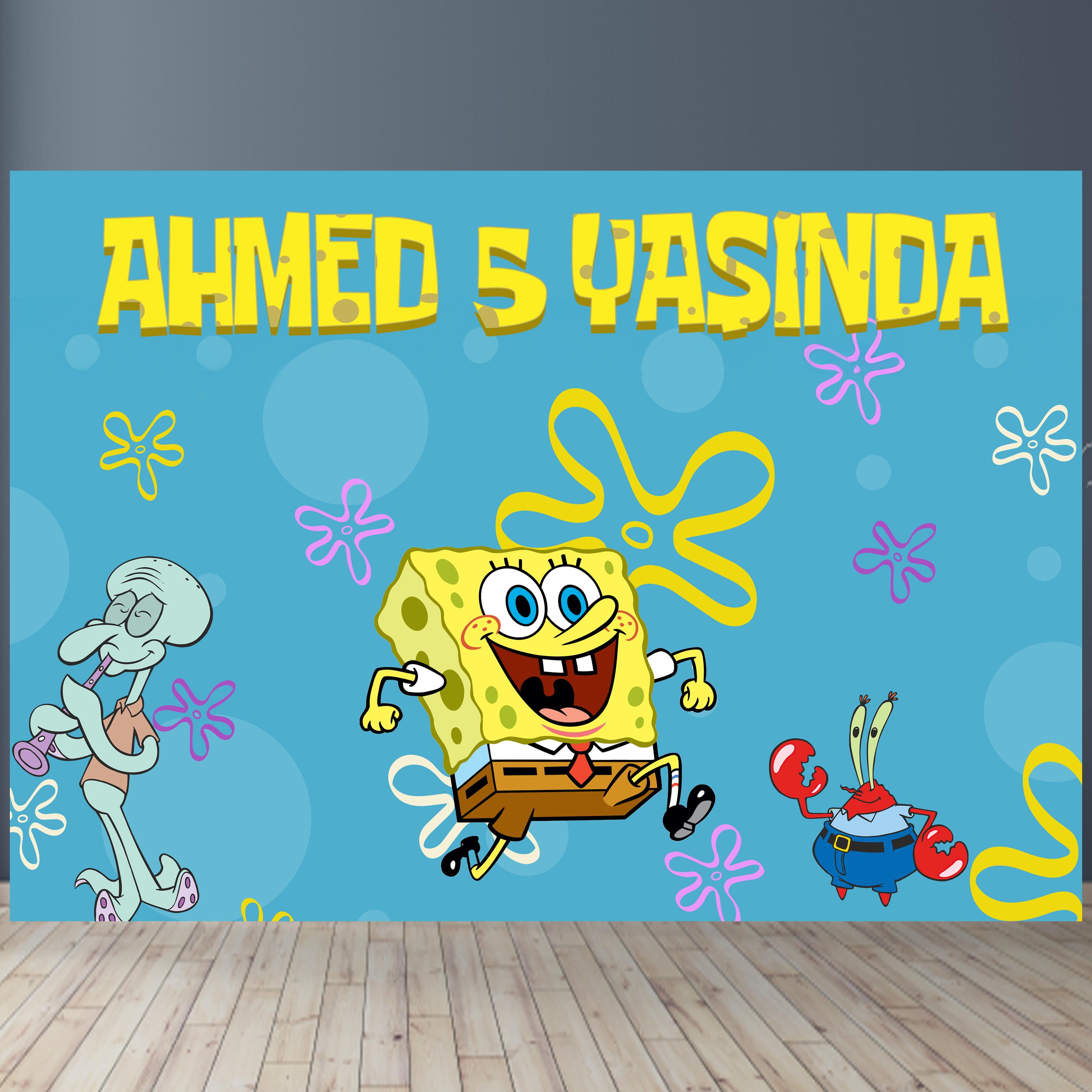 SüngerBop Temalı Kişiye Özel Afiş Banner