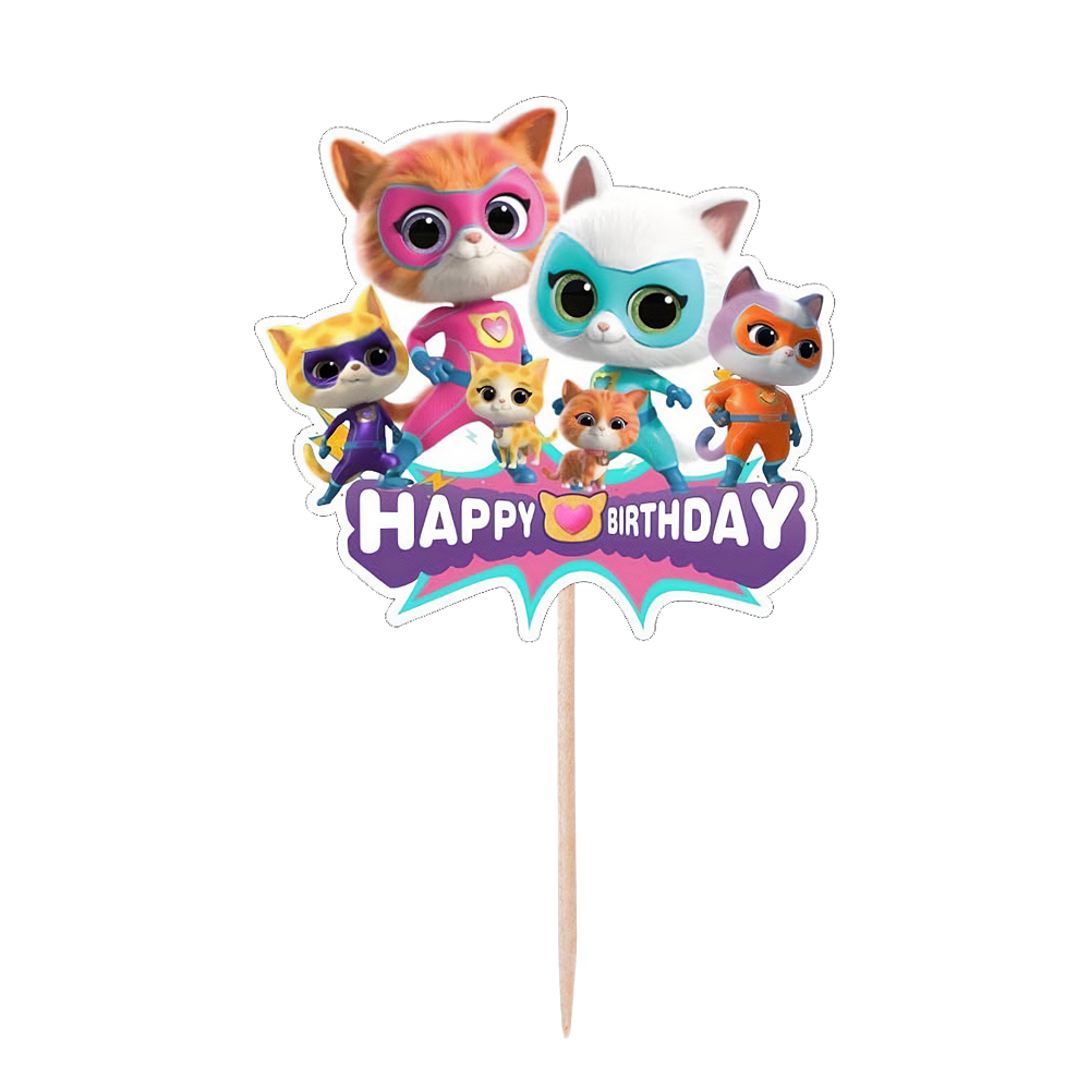 Super Kitties Temalı Çubuk Pasta Süsü