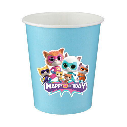 Super Kitties Temalı Mavi Bardak 5 Adet