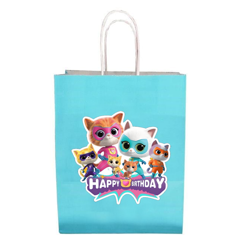 Super Kitties Temalı Mavi Hediyelik Çanta