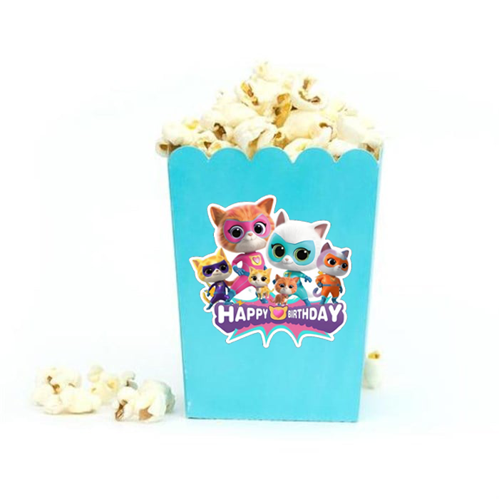 Super Kitties Temalı Mavi Mısır Kutusu 5 Adet