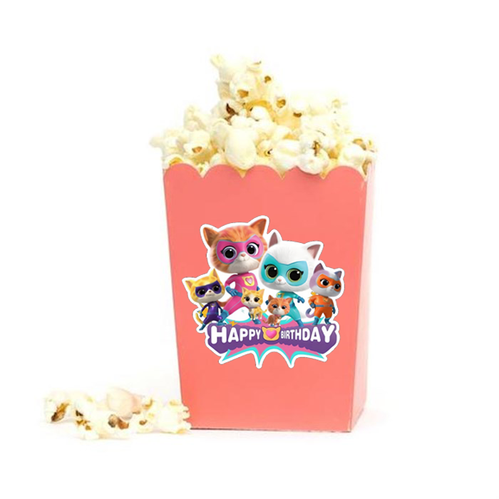 Super Kitties Temalı Pembe Mısır Kutusu 5 Adet