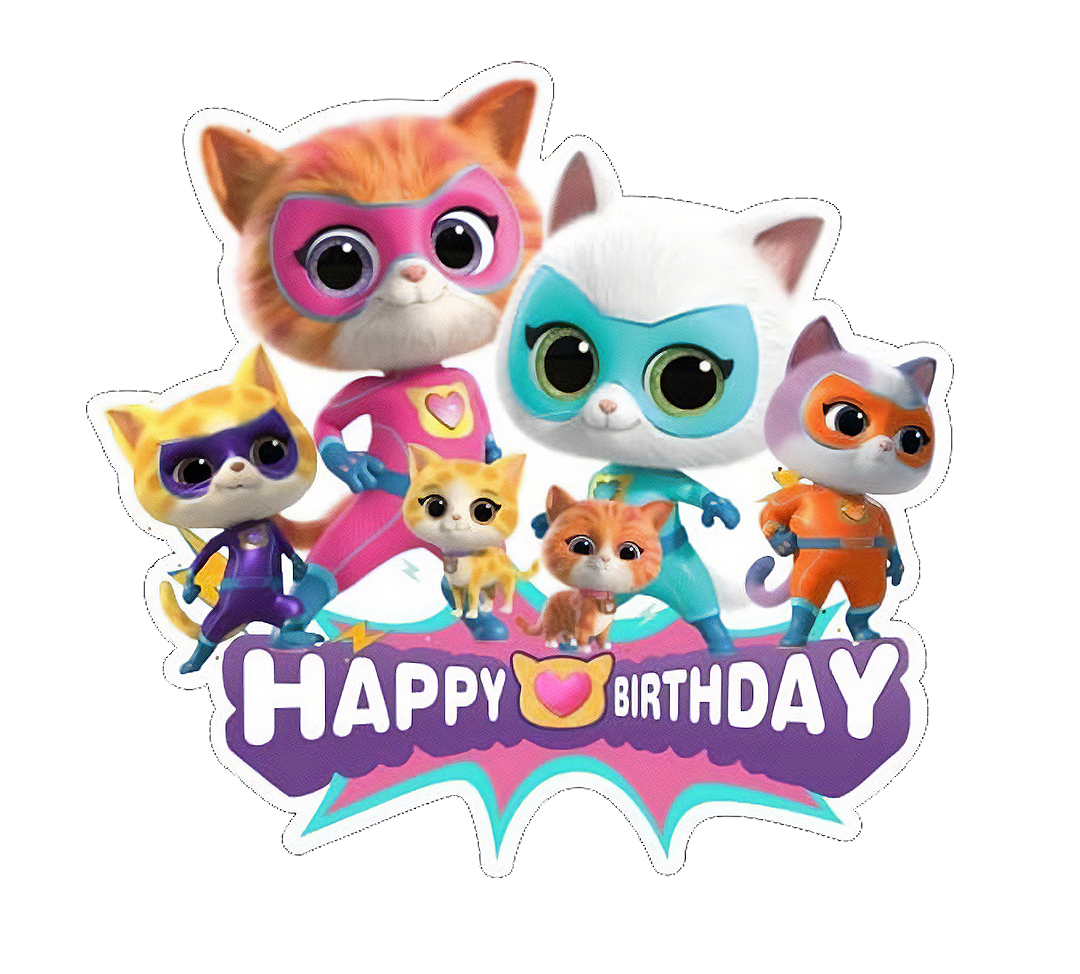 Super Kitties Temalı Sticker 12cm