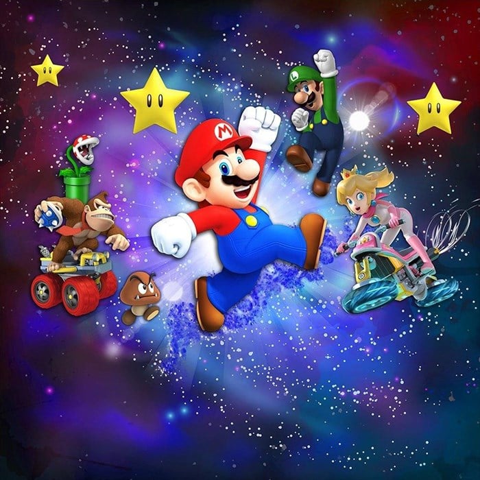 Super Mario Doğum Günü Kare Kişiye Özel Afişi - 2 Boy Seçenekli