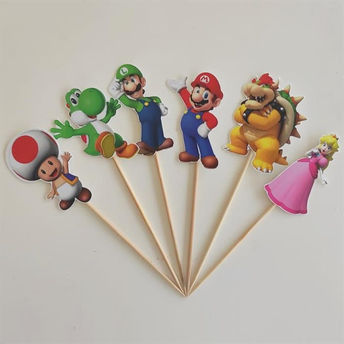 Super Mario Özel Kesim Kürdan 6'lı
