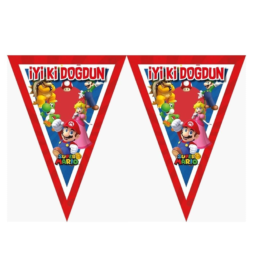 Super Mario Temalı İyi Ki Doğdun Flama Set