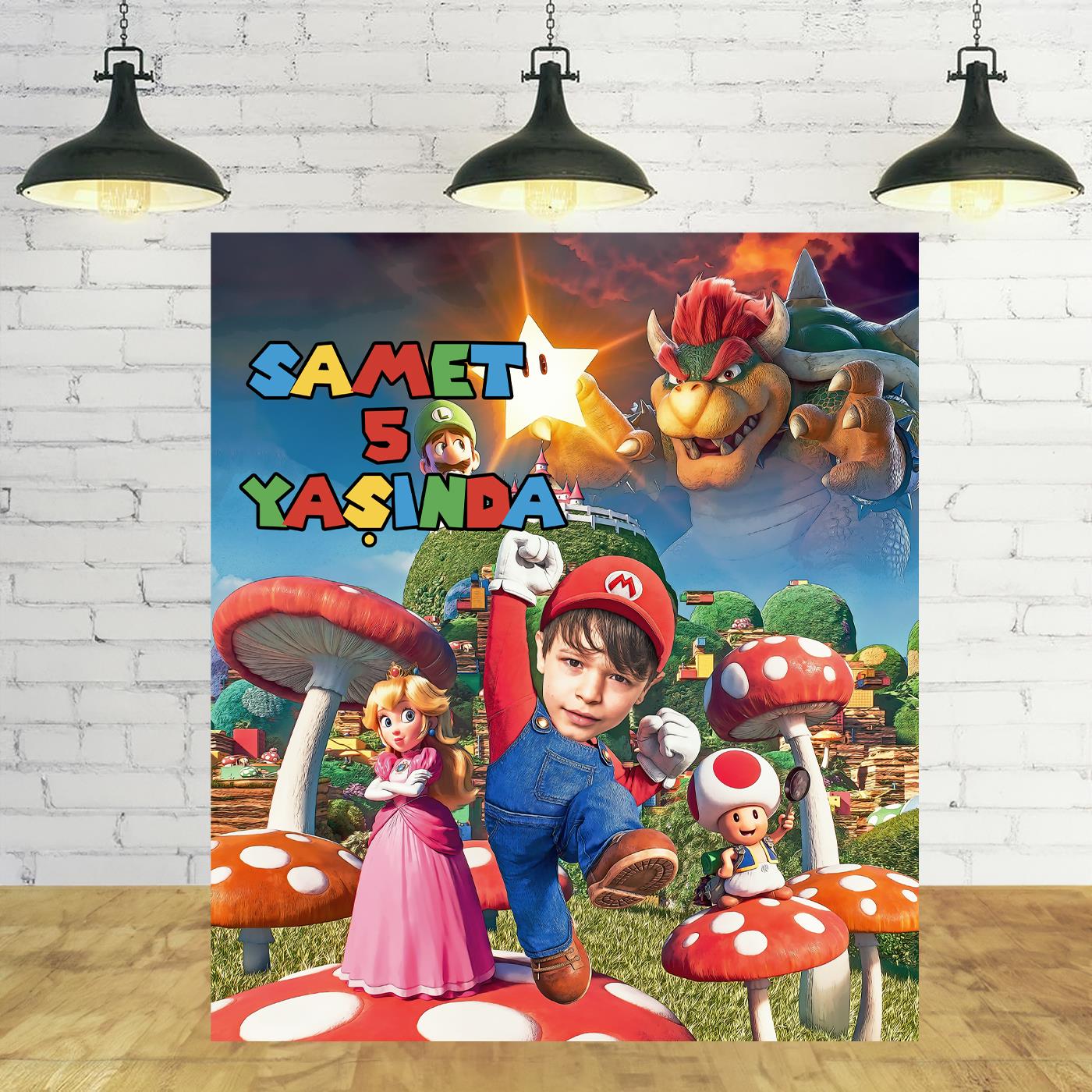 Super Mario Temalı Kişiye Özel Portre Afiş