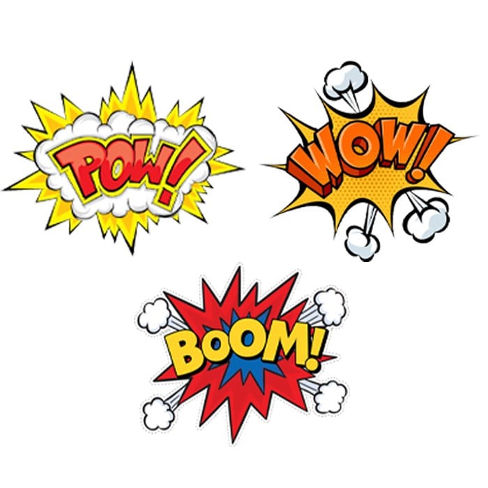 Superhero Temalı Sticker 12 cm 3'lü