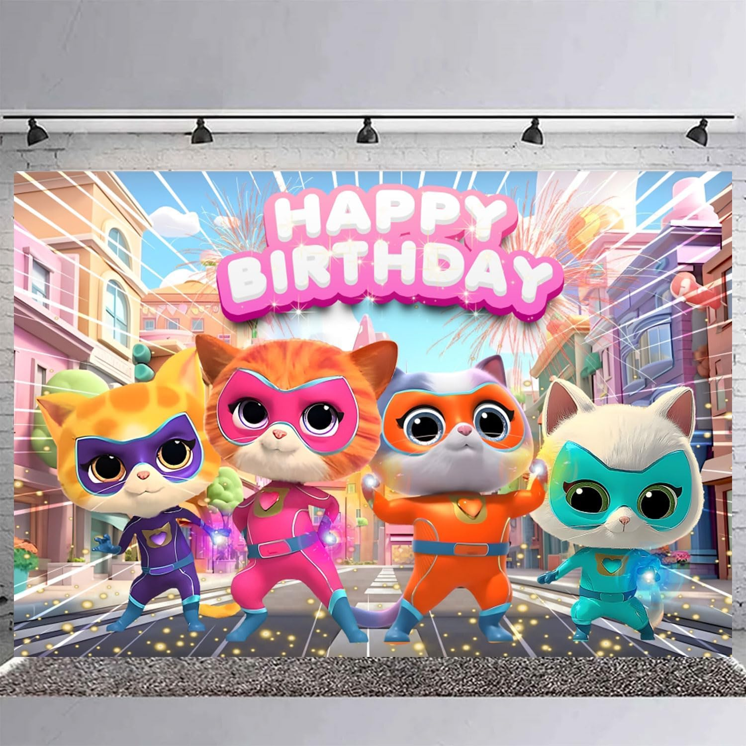 SuperKitties Temalı Doğum Günü Branda Afişi