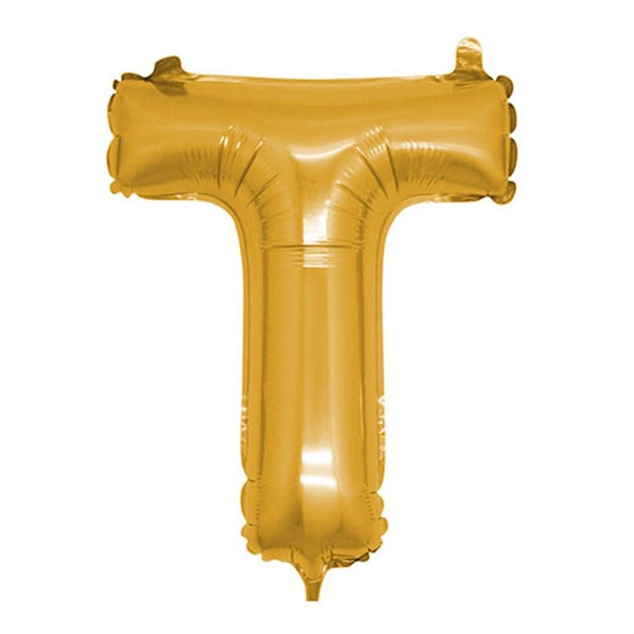 T Harfi Gold Folyo Balon 1 Metre