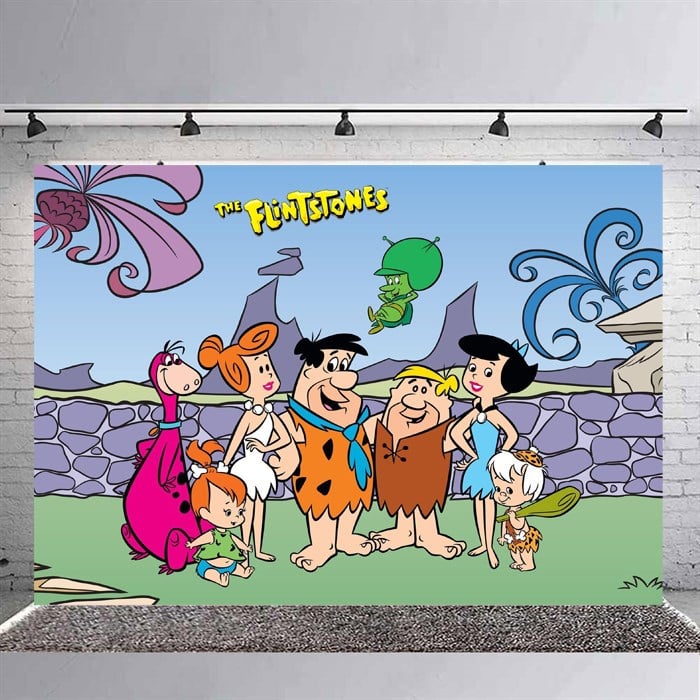 Taş Devri Doğum Günü Branda Afişi - 2 Boy Seçenekli