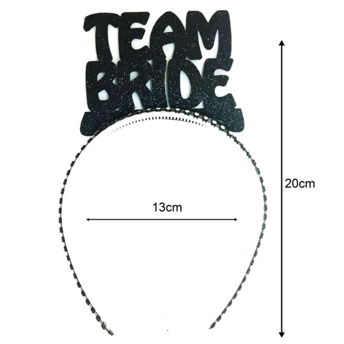 Team Bride Siyah Eva Parlak Taç