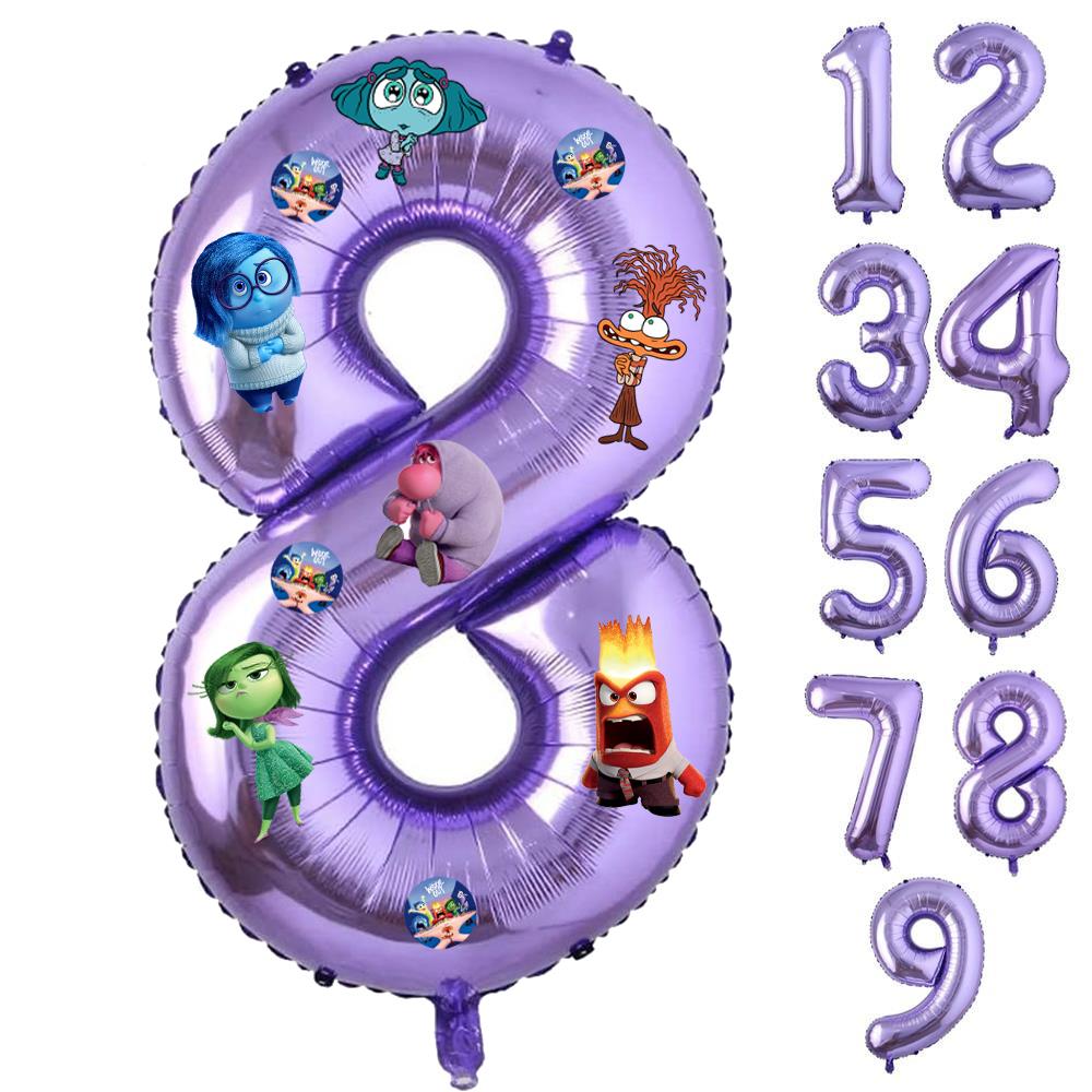 Ters Yüz Temalı Etiketli Mor Folyo Balon