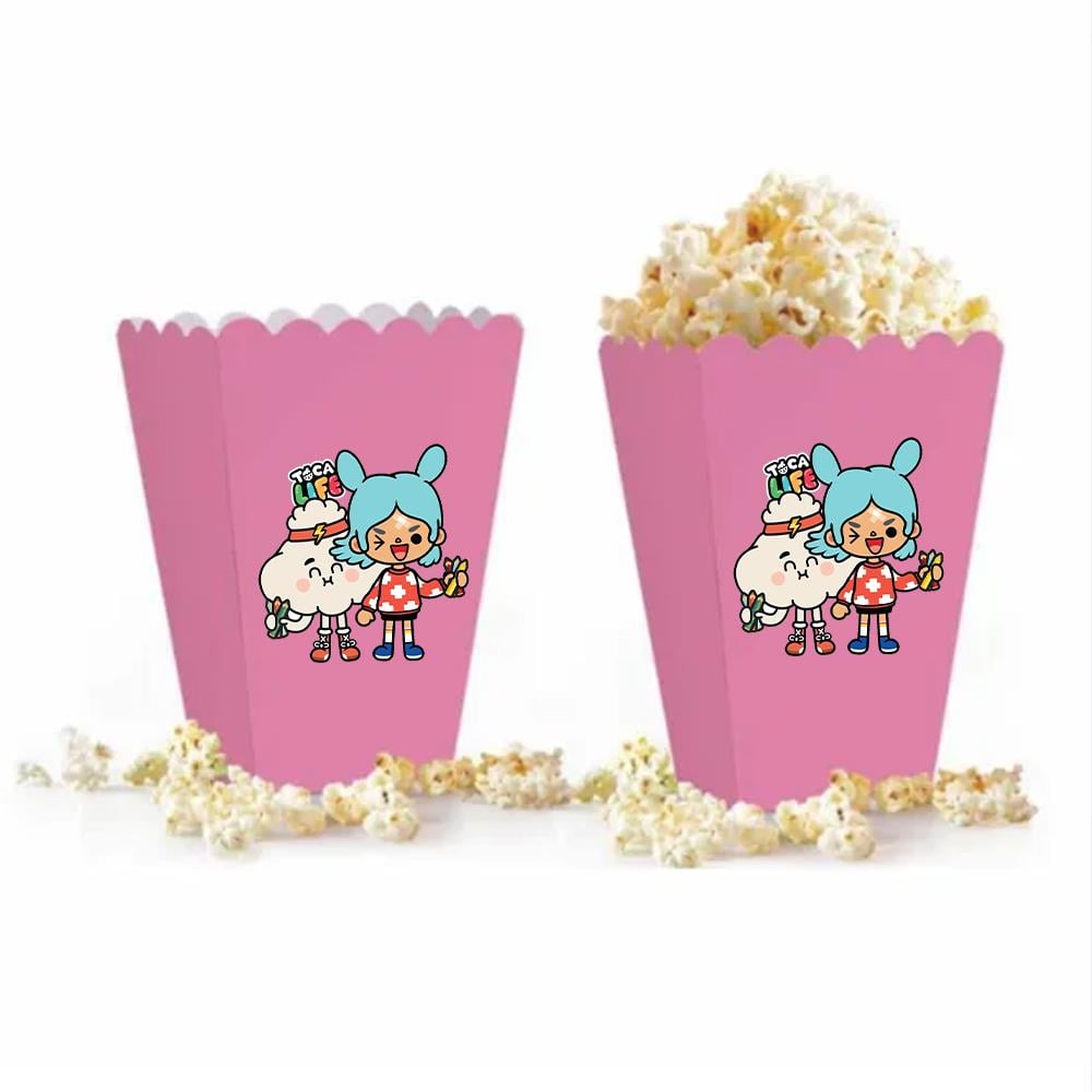 Toca Life World Temalı Pembe Popcorn Mısır Kutusu - 5 Adet