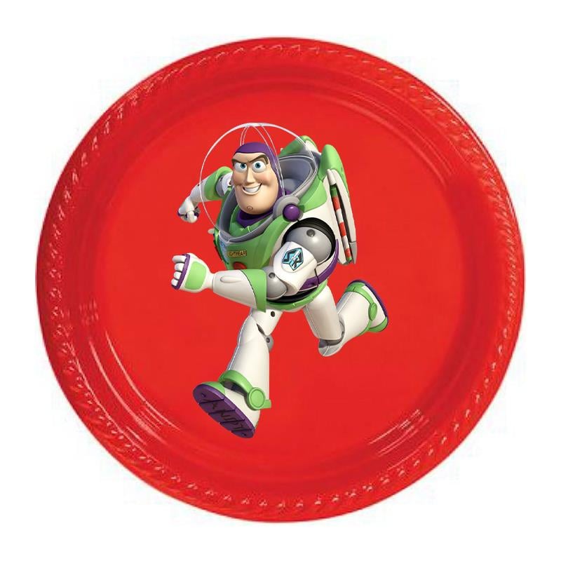 Toy Story Buzz Lightyear Temalı Kırmızı Tabak 5 Adet