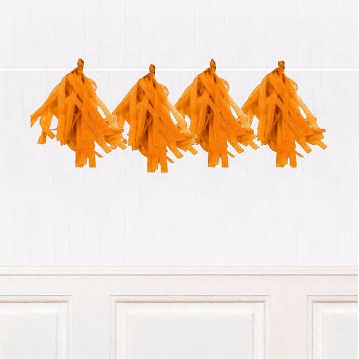 Turuncu Püskül Dekor Süs 3'lü