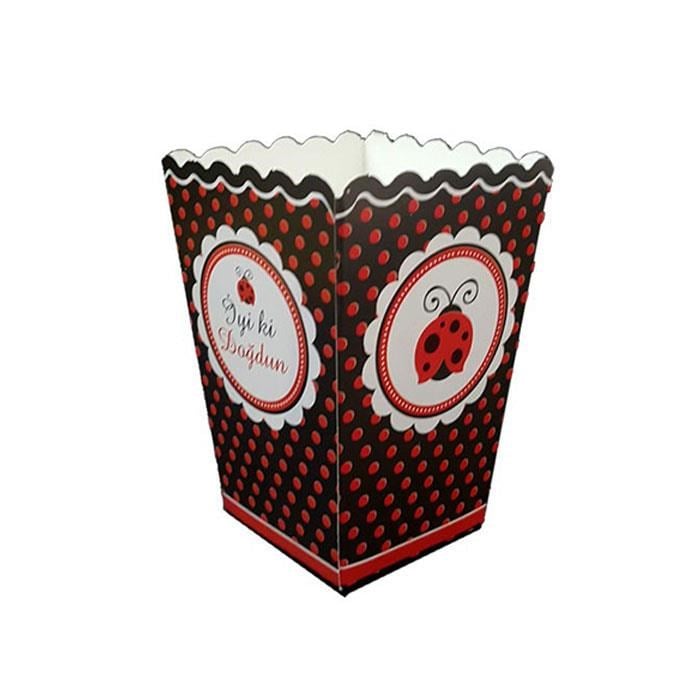 Uğur Böceği Temalı Mısır Popcorn Kutusu - 10 Adet
