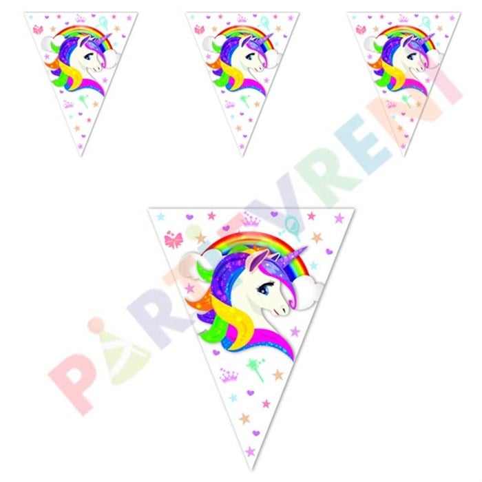 Unicorn Doğum Günü Temalı Bayrak Flama Set