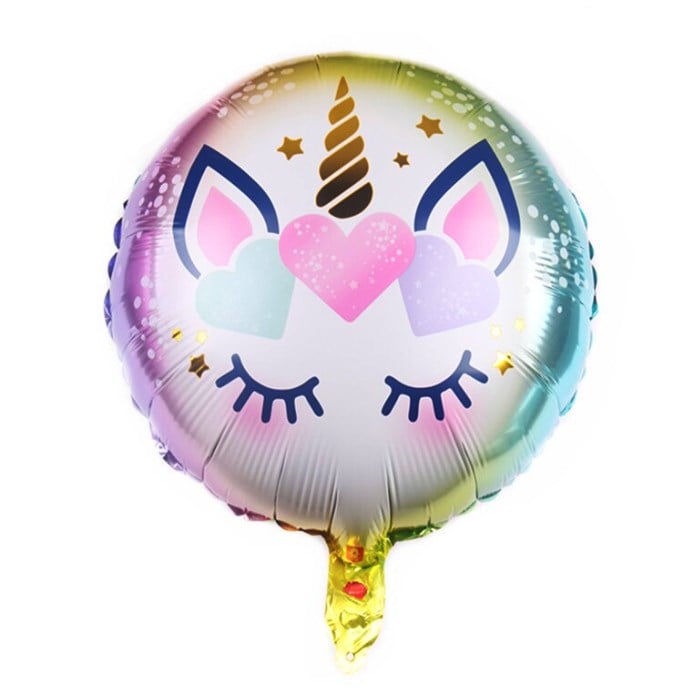 Unicorn Pembe Yuvarlak Folyo Balon