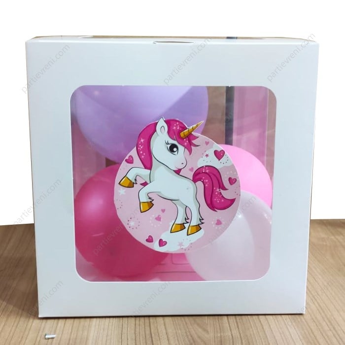 Unicorn Temalı Şeffaf Kutu Seti 25 cm