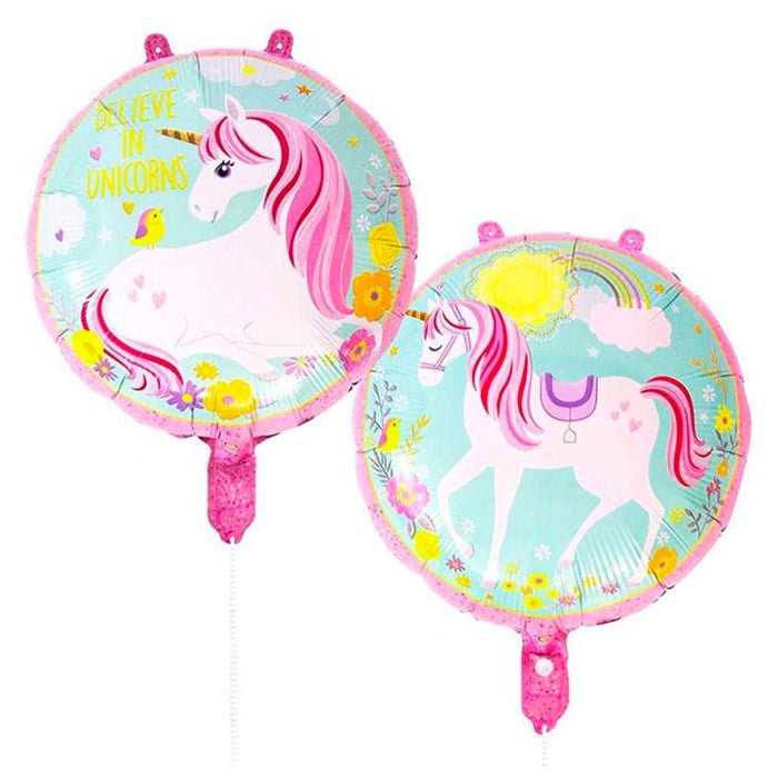Unicorn Yuvarlak Folyo Balon
