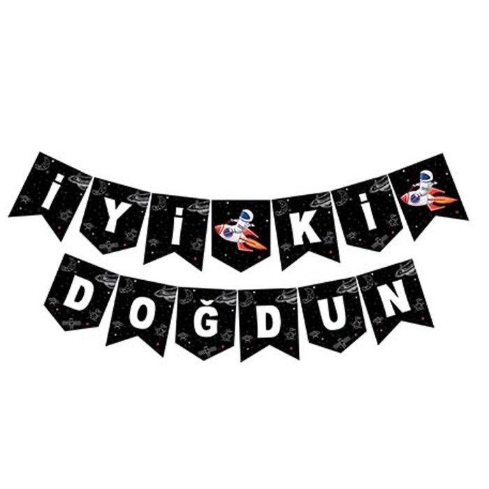 Uzay Konseptli Zikzak İyi Ki Dogdun Banner