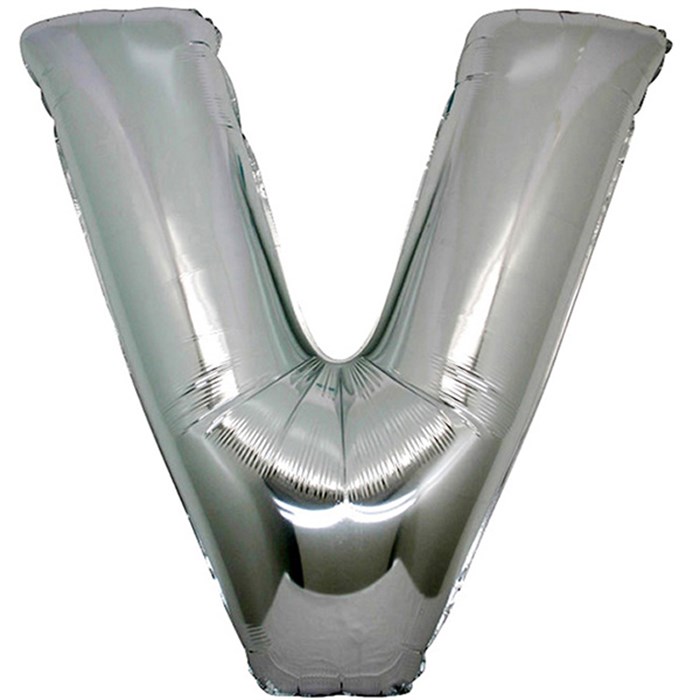 V Harfi Gümüş Folyo Balon 1 Metre