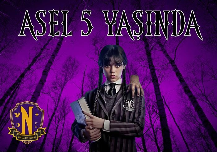 Wednesday Addams Doğum Günü Afişi - 4 Boy Seçenekli