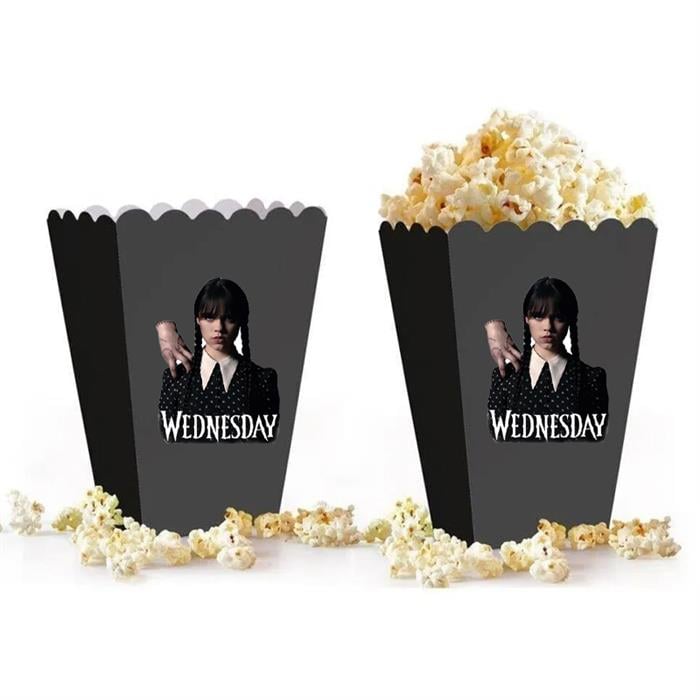 Wednesday Temalı Popcorn Mısır Kutusu - 5 Adet