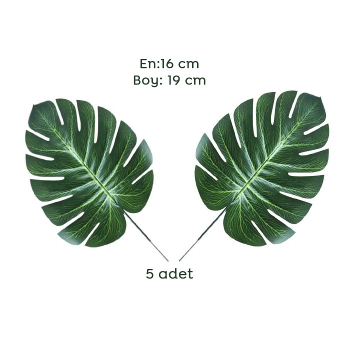 Yaprak Dekor Süs Küçük - 5 Adet - 20 Cm