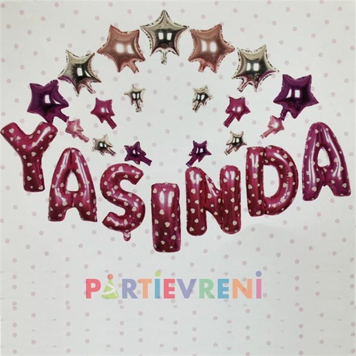 Yaşında Yazılı Pembe Folyo Balon Seti