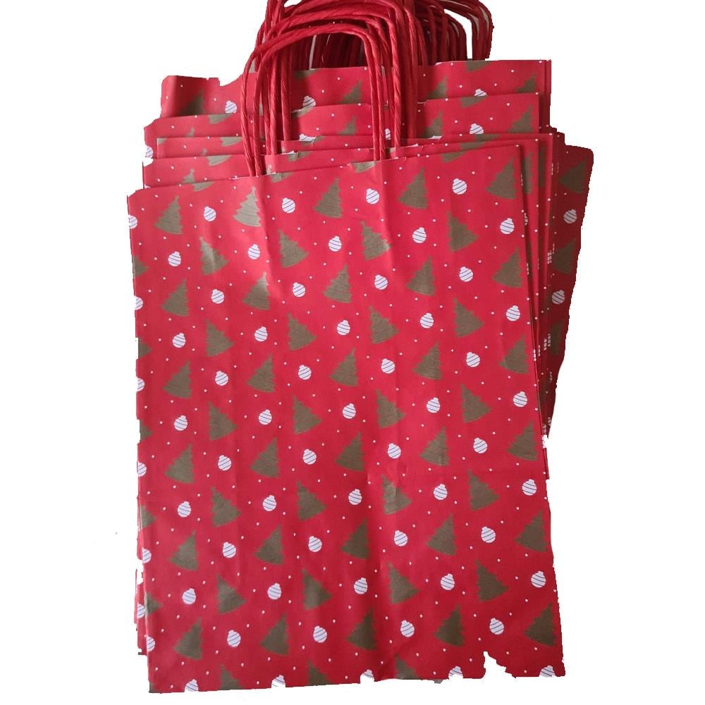 Yılbaşı Ağacı Desenli Karton Çanta