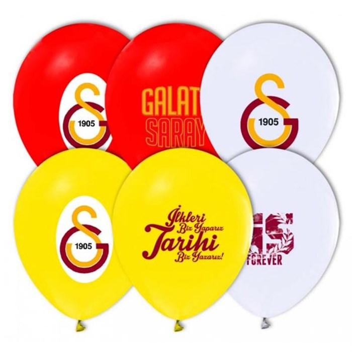 Galatasaray Doğum Günü Temalı Baskılı Lateks Balon - 5 Adet En Uygun Fiyata
