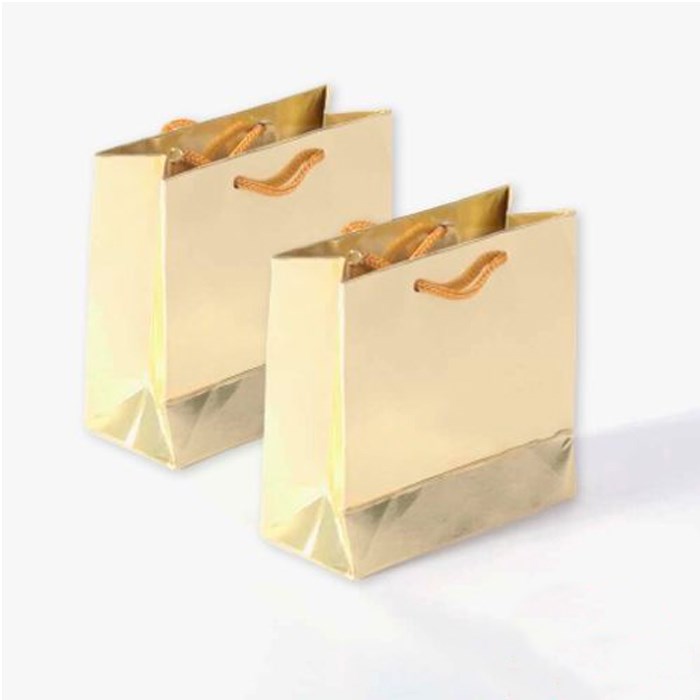 Gold Hediyelik Karton Çanta - 11 cm x 11 cm