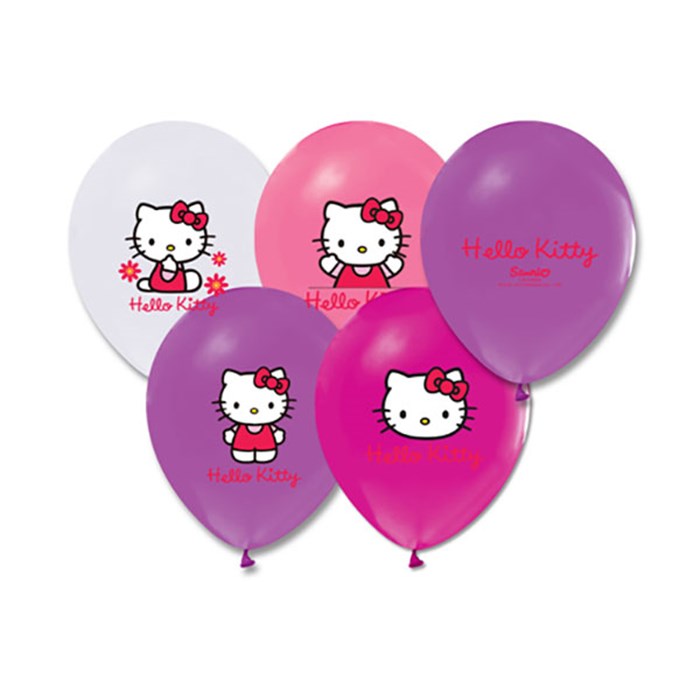 Hello Kitty Doğum Günü Temalı Baskılı Lateks Balon - 10 Adet En Uygun Fiyata
