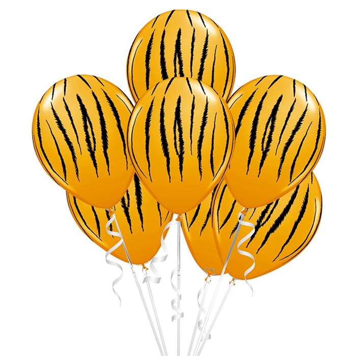 Kaplan Baskılı Turuncu Balon 10 Adet
