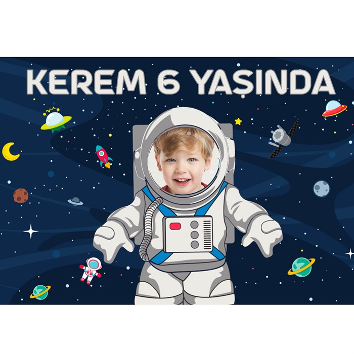 Kişiye Özel Uzay Doğum Günü Afişi - 70 cm - 100 cm