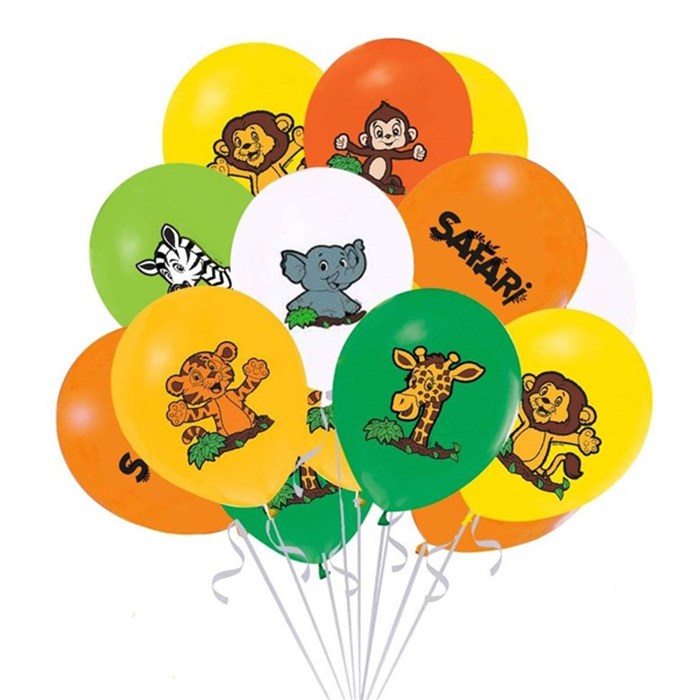 Safari Sevimli Hayvanlar Baskılı Balon - 10 Adet En Uygun Fiyata