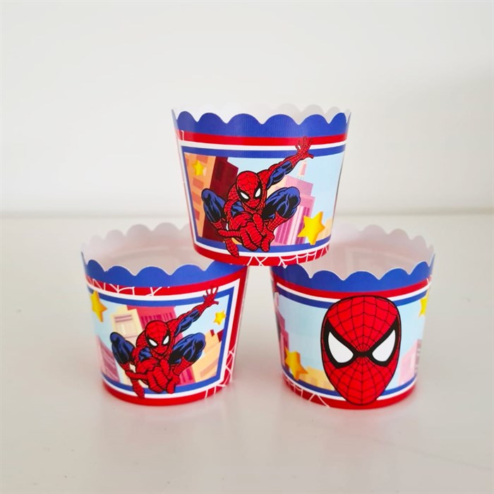 Spiderman Temalı Cupcake Kapsülü 25 Adet