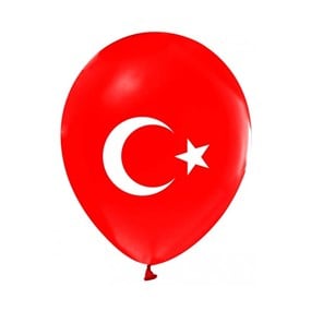 Ay Yıldız Türkiye Baskılı Balon - 10 Adet