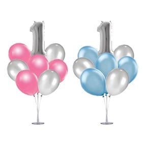 Ayaklı Balon Standı - Gümüş Yaş ve Renk Seçenekli