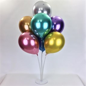 Ayaklı Balon Standı - Karışık Krom Balonlu